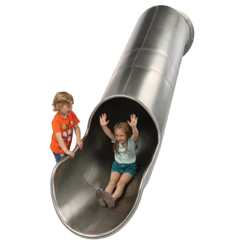 Toboggan tubulaire Inox pour talus des aires de jeux